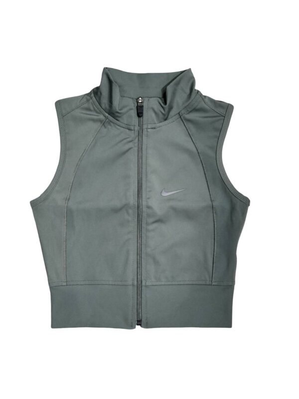 Nike Αθλητική Αμάνικη Μπλούζα Με Φερμουάρ-Χακί